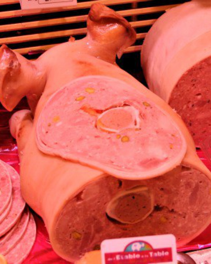 Porcelet farci aux pistaches (tranche)